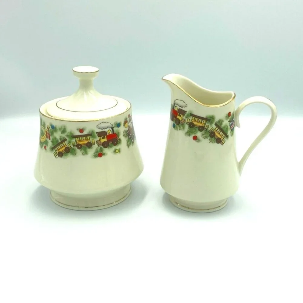 Marine‎ Foundation Toys for Tots Sugar & Creamer Set Ivory Gilded Porcelain